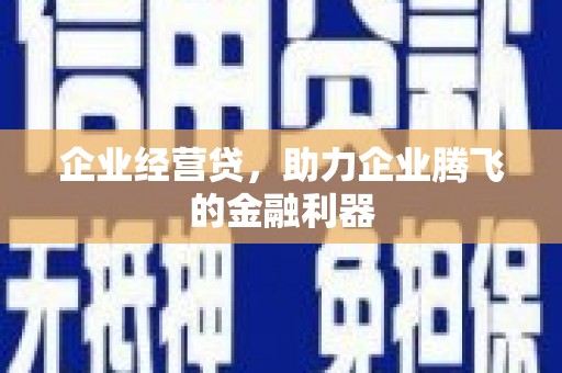 天水企业经营贷，助力企业腾飞的金融利器