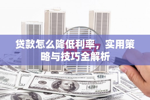 天水贷款怎么降低利率，实用策略与技巧全解析