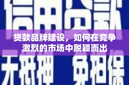 天水贷款品牌建设，如何在竞争激烈的市场中脱颖而出