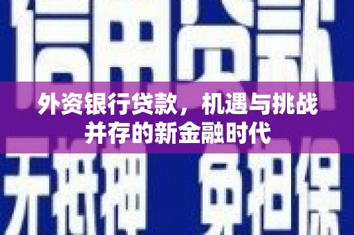 天水外资银行贷款，机遇与挑战并存的新金融时代