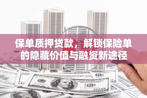 天水保单质押贷款，解锁保险单的隐藏价值与融资新途径