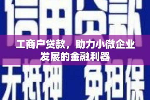 天水工商户贷款，助力小微企业发展的金融利器