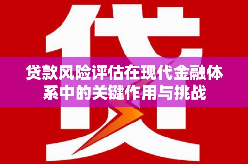 天水贷款风险评估在现代金融体系中的关键作用与挑战