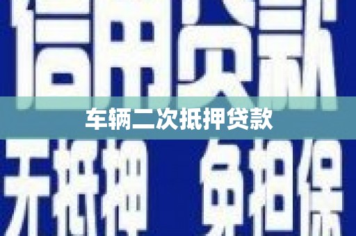 天水车辆二次抵押贷款