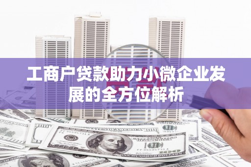 天水工商户贷款助力小微企业发展的全方位解析