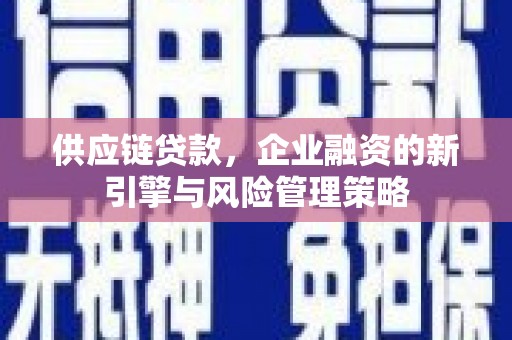 天水供应链贷款，企业融资的新引擎与风险管理策略