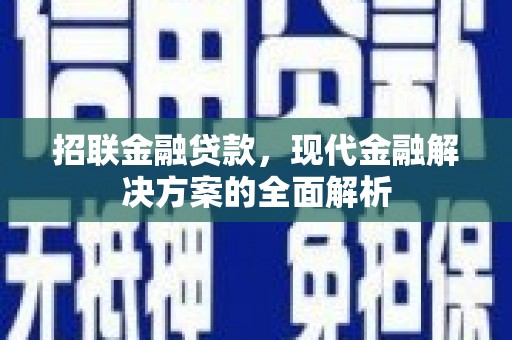 天水招联金融贷款，现代金融解决方案的全面解析