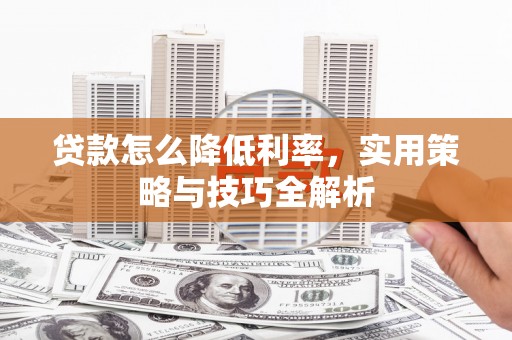 天水贷款怎么降低利率，实用策略与技巧全解析