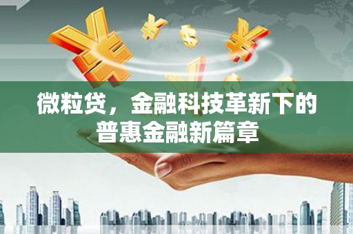 天水微粒贷，金融科技革新下的普惠金融新篇章