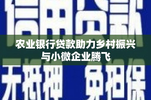 天水农业银行贷款助力乡村振兴与小微企业腾飞
