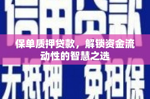 天水保单质押贷款，解锁资金流动性的智慧之选